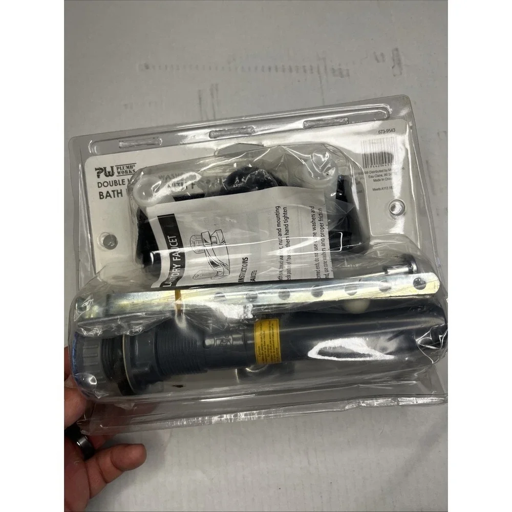 Double Handle Bath Faucet With Pop Up Chrome Finish. Bath Room. New